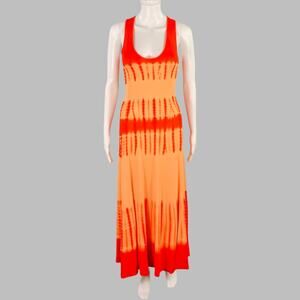 PROENZA SCHOULER Size S Orange Viscose Tie Dye Crossback Maxi Dress